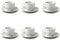 SCHÖNHUBER FRANCHI Set 6 Tazze per Cappuccino con piattino in Porcellana Bianca | Elegante e Resistente | perfette per Bar, Ristoranti, Pasticcerie, Panetterie, Hotel