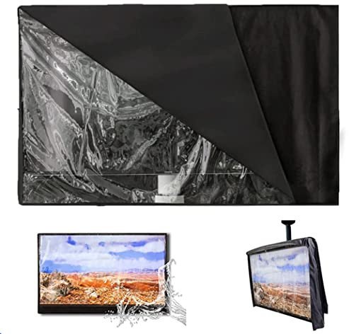 COOSOO - Copertura per televisore da esterno con coperchio frontale trasparente impermeabile universale per televisori LCD LED al plasma , compatibile con supporti standard (40-42'')