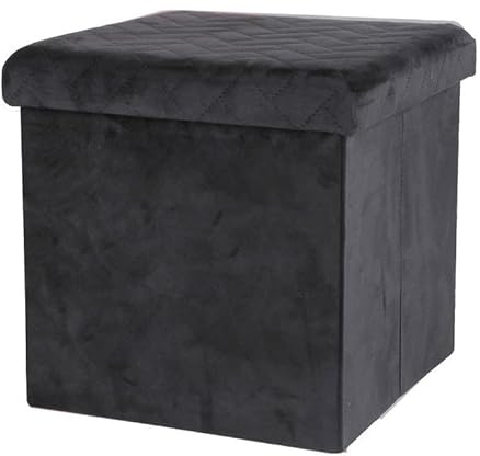 Urban living KUBE VELOURS SITZTRUHE PLIABLE GRIS CLAIR 37,5X37,5XH37,5CM