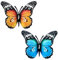 2 Piezas Decoración de Pared de Mariposa de Metal,Adornos de Escultura de Mariposa 3D,Arte Colgante de Pared de Mariposa para Patio Jardín Vallas
