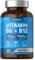 Vitamin B6 and B12 Tablets High Strength | 60 Count | with 100mg of Vitamin B6 and 1000ug of Vitamin B12 | Vegan | No Artificial Preservatives | by Horbaach