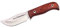 MUELA - MUSTANG-8R. Cuchillo de caza Muela. Mango de madera prensada de coral. Hoja 8 cm. Funda cuero. Herramienta para Caza, Pesca, Camping, Outdoor, Supervivencia y Bushcraft