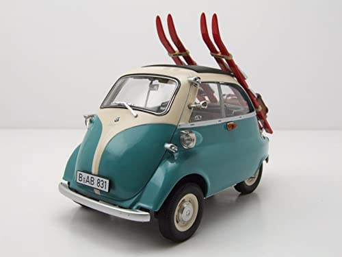 Schuco BMW Isetta Wintersport 1955 türkis beige Modellauto 1:18
