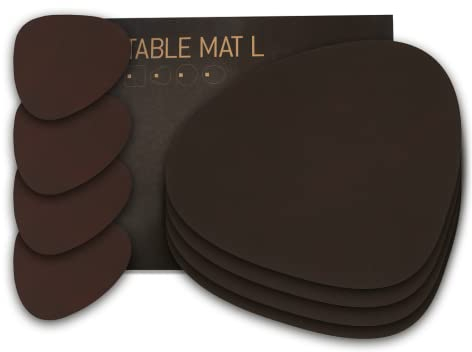 Lind DNA Tischset 8tlg. Curve L (4 Tischsets + 4 Glasuntersetzer) LindDNA:Nupo Brown