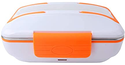 HMTE Lunch Box, Lunch Box Elettrico 110V e 12V scaldavivande Portatile Adatto per la casa e l'auto, con Contenitore Rimovibile in Acciaio Inossidabile 304,Verde (Arancione)