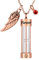 MeMeDIY Personalisierte Urne Herren Halskette für Asche Edelstahl Sanduhr Memorial Anhänger mit Engelsflügel Geburtsstein Anhänger Andenken-Roségold