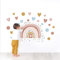 Tanlaby Großer Regenbogen Blume Wandtattoo Boho Regenbogen Wandsticker Bunte Punkte Herzen Sterne Wandaufkleber für Mädchen Frauen Babyzimmer Wohnzimmer Schlafzimmer Kinderzimmer Hause Wanddekoration
