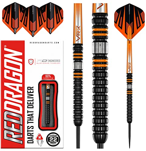 RED DRAGON Amberjack Pro 1 22 Gramm Premium-Wolfram-Darts-Set mit Flights und Stielen
