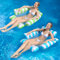 Aufblasbare Pool-Schwimmer-Stuhl-Lounge für Erwachsene und Kinder, die Schwimmen, Streifen-Muster-Schwimmer-Hängematte für Pool-Party-Sommer-Wasser-Spaß (Green+Light Blue)