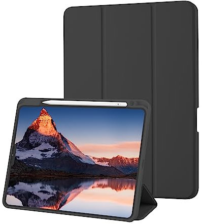 Case for iPad Pro 11 2022/2021/2020/2018 (4th /3rd /2nd /1st Generation) Case with Pencil Holder, Trifold Slim Protective Cover with Soft TPU, Auto Wake/Sleep, Black