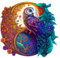 Blumuze Holzpuzzle Erwachsene, Yin Yang Eule Holzpuzzle Einzigartige Tierform Puzzleteile, Holz-Puzzle, Puzzle aus Tierteilen, Puzzle Holz Erwachsene mit Geschenkbox aus Holz 700 Stück(XL-20 * 20in)