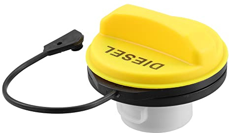 QUARKZMAN Kraftstoff Tankdeckel Für Land Rover Defender 2019-On 1Stk | Plastik, Gelb, 60x75mm, 35mm, 13cm, Für Discovery/Range Rover Evoque/Velar, OE LR053666, Wasserfest, Hitzebeständig