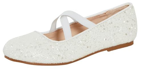Lora Dora Girls Glitter Ballet Shoes Ivory 13 UK Child