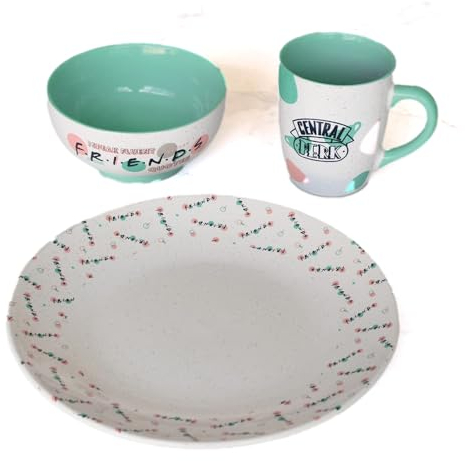 Set da tavola da 3 pezzi con tazza da caffè, piatto e ciotola, 325 ml, in confezione regalo, prodotto ufficiale