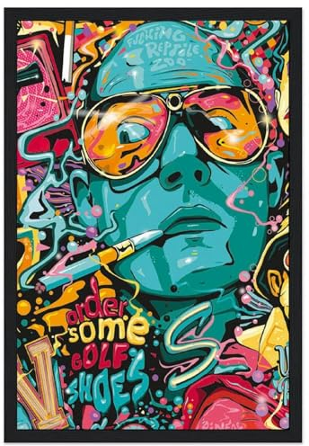 xze Poster Fear And Loathing In Las Vegas, dekoratives Leinwand-Poster, ästhetisch, gerahmt, Wandkunst, Dekor-Poster, 20 x 30 cm