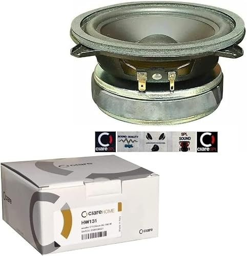 Kit Set para CIARE HW131 1 Altavoz woofer 5 13 cm 130 mm diámetro, 70 vatios rms 180 vatios máx, impedancia 8 Ohm, 89 db spl, para casa, Fiesta, Discoteca, 1 Pieza + 5 Pegatinas Gratis