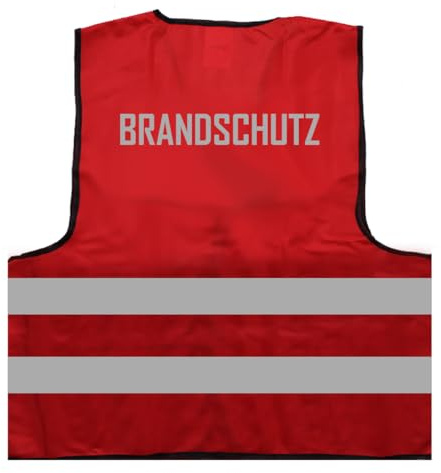 Brandschutz Warnweste BZW. Signalweste mit reflektierendem Aufdruck - Größe S/M, Rot