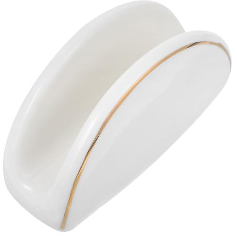 BUGUUYO Porte-Serviettes Céramique avec Bord Doré pour Table Support Pratique Et Élégant pour Serviettes Et Décoration De Cuisine Unique
