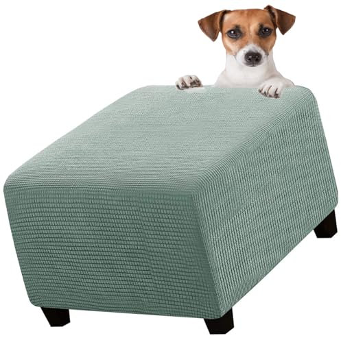 Fußhocker Schonbezug Hockerbezug 40x40/45x45/50x50/60x60 Stretch Silberfuchssamt Ottomane Bezug Quadratisch Protector Überzug für Hocker Hussen(1#,16x16in/40x40cm)