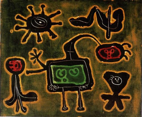 GYTRI CGFHJ Joan Miro Teller aus der Serie Poster Abstrakte Wandkunst Joan Miro Leinwand Gemälde Farbmuster Drucke für Wohnkultur Bild 70x50cm Kein Rahmen