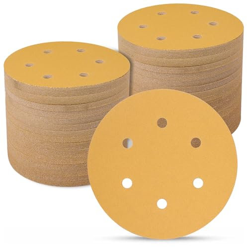 Sanding Discs 150mm 100 Pcs, 120 Grit 6 inch 6 Holes Hook and Loop Orbital Sander Discs, Sanding Pads for Random Orbital Sander Pads and All Oscillating Tools
