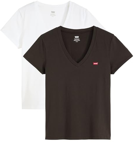 Levi's Damen 2pack Perfect Vneck Tees T-Shirt (2er Pack)