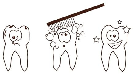 Kinder Baby Zähne Pinsel Wand Aufkleber Badezimmer Dekoration Dental Care Thema Wand Aufkleber Zahn Waschen Vinyl-L-42x78cm-Coffee