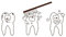 Kinder Baby Zähne Pinsel Wand Aufkleber Badezimmer Dekoration Dental Care Thema Wand Aufkleber Zahn Waschen Vinyl-L-42x78cm-Coffee