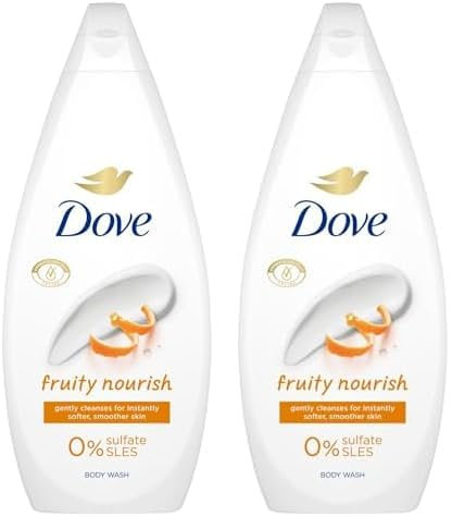 Dove Fruity Nourish Body Wash Body Cleanser shower gel with plant-based moisturisers for softer, smoother skin after one shower 720 ml (Pack of 2)
