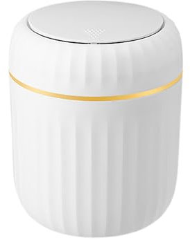 Generic Mini Poubelle de Bureau avec Couvercle, Plastique Blanc, Taille Unique, Ouverture Manuelle, Utilisation Intérieure pour Déchets Ménagers Généraux