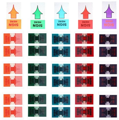 500 PCS Sign Here Stickers Adhesive Sign Here Tabs Post Here Flags Arrow Labels Message Flags for Documents Notebooks Annotating Books Home Office School Supplies (5 Colors)