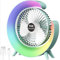 Werwing Ventilador de escritorio USB con luces LED RGB, 3 velocidades e inclinación ajustable, ventilador silencioso portátil de 1200 mAh para el hogar, oficina, dormitorio (verde)