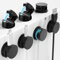Accevo Paquete de 6 organizadores de cables, clips magnéticos giratorios de 360°, soporte para cables de escritorio, clips redondos autoadhesivos para cables, organizador de cables para cables de