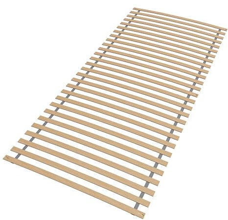 Sleepneo Rollrost 120x200, 28 Latten, Blauer Engel Zertifiziert, fertig montiert und gerollt, Traglast 130kg, Ergonomischer Lattenrost 120 x 200 cm aus Buchenholz