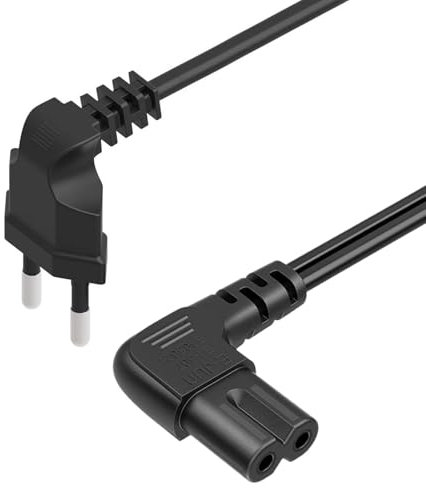 Cable de alimentación 3M LG TV para LG TV 24, 28, 32, 40, 43, 48, 49, 50, 55, 60, 75, 80, 85 pulgadas, ángulo de 90 grados, 18 AWG, 2 pines a forma de L, cable de alimentación C7 para LG 43LH570A