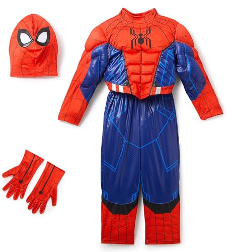 Disney Store Official - Marvel - Spider-Man - Kostüm für Kinder - Superhelden-Outfit mit gepolsterten Muskeln, Maske, Handschuhen, Soundeffekten und Netzprojektorfunktion