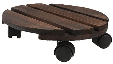 VANZACK Soporte para Macetas Bandeja De Madera Base Móvil para Macetas Pesadas