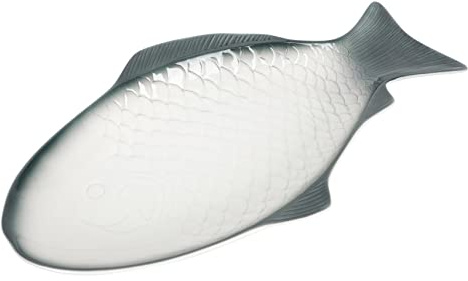 Alipis Fish-Shaped Ceramic Steaming Plate for Home and Restaurant Use Decorative Fish Serving Dish for Steamed Desserts and Celebrations