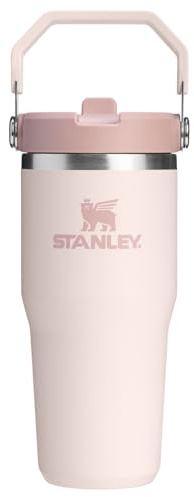 STANLEY IceFlow 2.0 Flip Straw Tumbler with Handle 14 oz | Twist On Lid and Flip Up Straw | Leakproof Water Bottle | Insulated Stainless Steel | BPA-Free | Rose Quartz