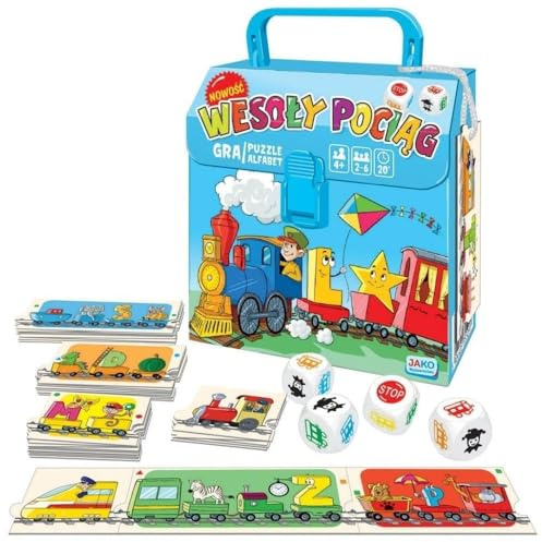 Wesoły Pociąg. 2W1 Gra/Puzzle Alfabet Polska Gra Planszowa Polish Board Game Po Polsku
