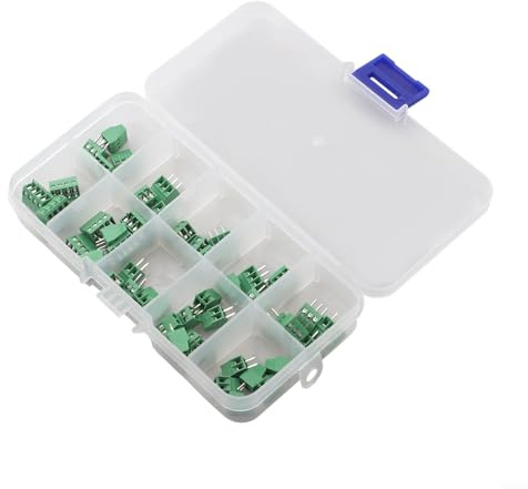 Jotekonoby KF128 Klemmleiste, 2,54 mm, 2/3/4P, Leiterplattenmontage, Schraubverbinder für Leiterplatte, Grün, 50-teiliges Set mit 20–26 AWG-Kompatibilität, 6 A, 125 V