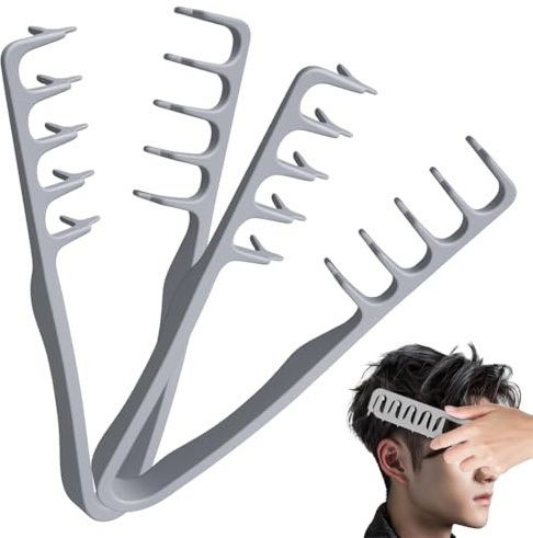 2 Peignes pour Homme en Gris – Peigne Texture à Dents Larges pour Volume et Définition