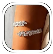 YANCHUN Rhinestone Upper Arm Cuff Bracelet for Women Wedding Party Gift Sparkly Crystal Leaf Armlet Adjustable Arm Band
