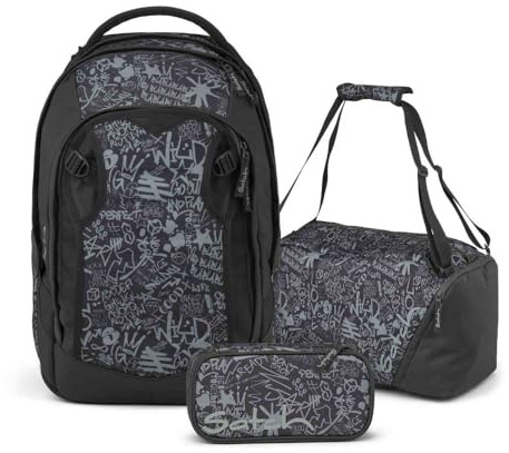 Satch Match Plus Schulrucksack Set 3tlg. inkl. Schlamperbox und Sporttasche (Street Ink)