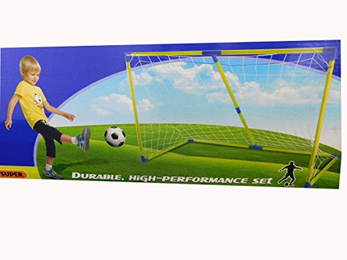 Allkindathings Kids 154 cm 5ft Football Soccer Goal Nets Post and Ball Indoor Outdoor Sports Toy