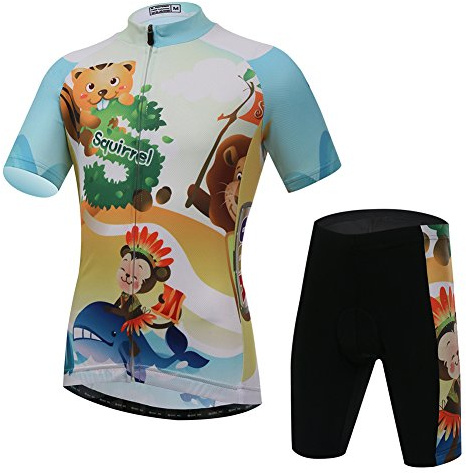 LSERVER Combinaison de Maillot Cyclisme Velo Pantalons pour Enfant