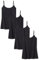 Amazon Essentials Camisola Entallada Mujer, Pack de 4, Negro, M