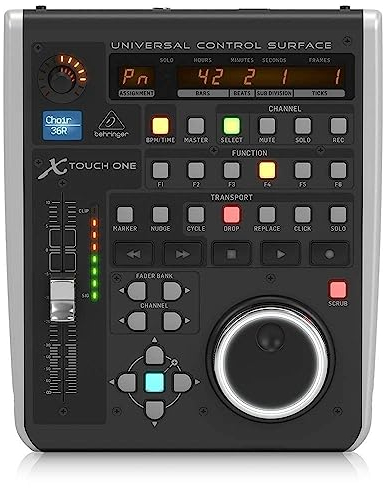 Behringer X-TOUCH ONE Universal Control Surface with Touch-Sensitive Motor Fader and LCD Scribble Strip, Compatible with PC and Mac