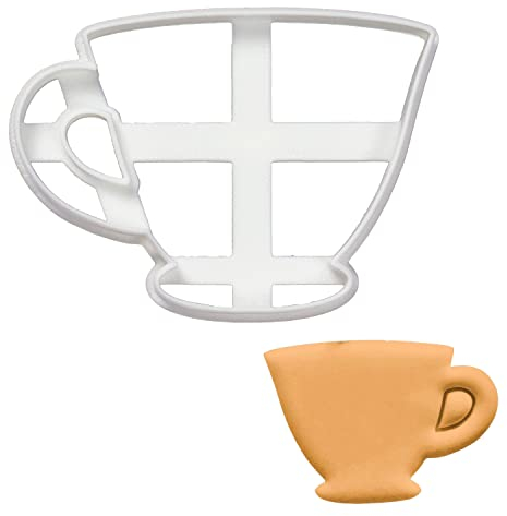 BAKERLOGY Teacup Cookie Cutter - Detailed Biscuit Cutter Design for Baking and Crafts, Ideal on Fondant, Dough, Clay, Ideal for DIY high Tea Party