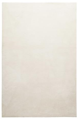 Homie Living | Kurzflor Teppich Super Soft, weich und kuschelig für Wohnzimmer, Schlafzimmer, Flur oder Kinderzimmer | Venice | Beige Creme | (80 x 150 cm)